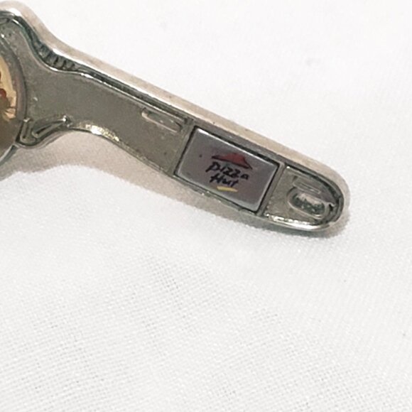 Pizza Hut CHAMPS Pizza Cutter Shaped Pin 1" Advertisement Silver tone - Picture 4 of 5